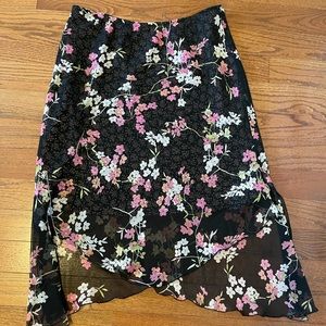 Notations floral Layered Chiffon Skirt